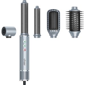 chaer Multistyler Pro - Föhn en Multistyler met 5 Opzetstukken - Airstyler, Föhn, Volume- en Stijlborstel - Inclusief Handschoen - Light Blue