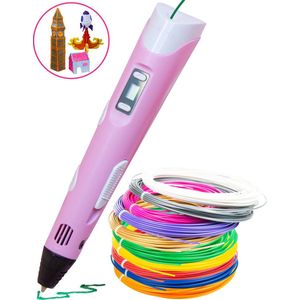 BLU 3D Pen XXL Starterspakket - inclusief 100M Filament in 10 kleuren - Inclusief E-book - Extra lange laadkabel - 3D Pen