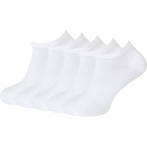 Witte Enkelsokken | 5 Paar | Maat 40-44 | Enkelsokken | Sneakersokken | Bamboe sokken | Vrolijke sokken | Sportsokken | Golfsokken | Hardloopsokken | Tennissokken | Comfortabele sokken | Cadeau voor heren