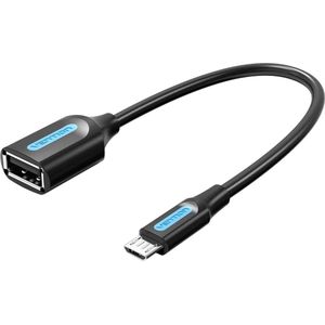 Vention OTG USB 2.0 Mini-B Malenaar A Female kabel 0.15M zwartz