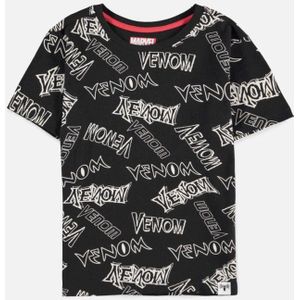 Marvel Venom - All Over Print Kinder T-shirt - Kids 122/128 - Zwart