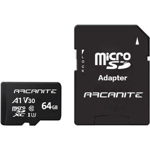 64 GB microSDXC-geheugenkaart met adapter - UHS-I U3, A1, V30, 4K, C10