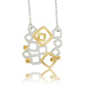 My Bendel - Design korte ketting - zilverkleurig - goudkleurig - Chique Korte Ketting - Zilverkleurig & Goudkleurig - Duurzaam Design - Met luxe cadeauverpakking