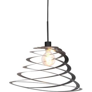 QAZQA scroll - Design Hanglamp - 1 lichts - Ø 500 mm - Zwart - Woonkamer | Slaapkamer | Keuken