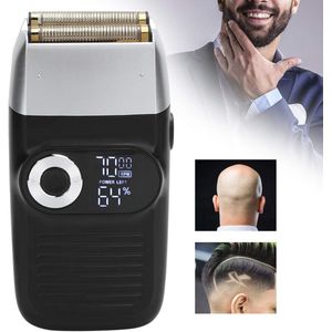Elektrisch scheerapparaat Geschikt voor heren, professioneel scheerapparaat Geschikt voor kappers, 2-in-1 tondeuse met LCD-scherm, oplaadbaar scheerapparaat, scheermes en elektrische scheerkop, afwasbaar scheerapparaat