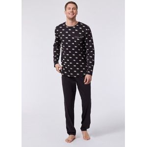 Woody pyjama heren - donkerbruin met ijsbeer all-over print - 212-1-MRL-S/939 - maat M