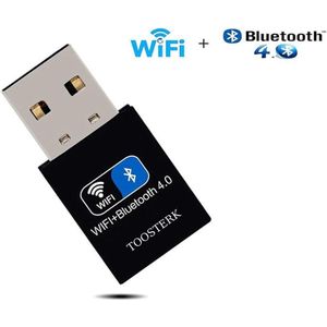 WiFi + Bluetooth 4.0 Adapter Dongle | Draadloze Netwerkkaart & Bluetooth V4.0 voor Desktop, Laptop en PC