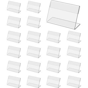 Prijshouders van kunststof - transparante etikettenhouders - acryl prijskaarthouder - mini-kaarthouder - transparante prijskaarthouder - 20 stuks (6 x 4 cm) .