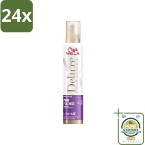 Wella – Deluxe Pure Fullness – Haarmousse – 200 ml - Voordeelverpakking - 24 stuks - Haarbescherming - Kerashield 5