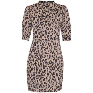 Vive Maria Leopard Print Dream jurk Dames Medium-lengte jurk - bruin/zwart - XS