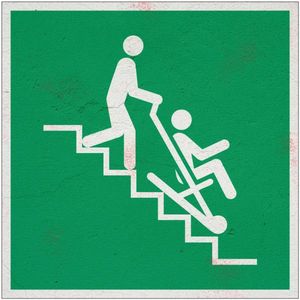 Evacuatiestoel bord – E060 - Sign Again - 20 x 20 cm