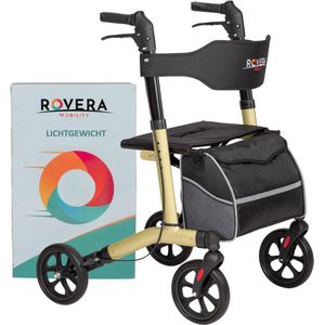 Rovera - Lichtgewicht Rollator - Zwart - Aluminium - Opvouwbaar