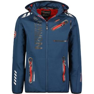Geographical Norway Royaute Softshell Jas Donkerblauw/Rood - XL