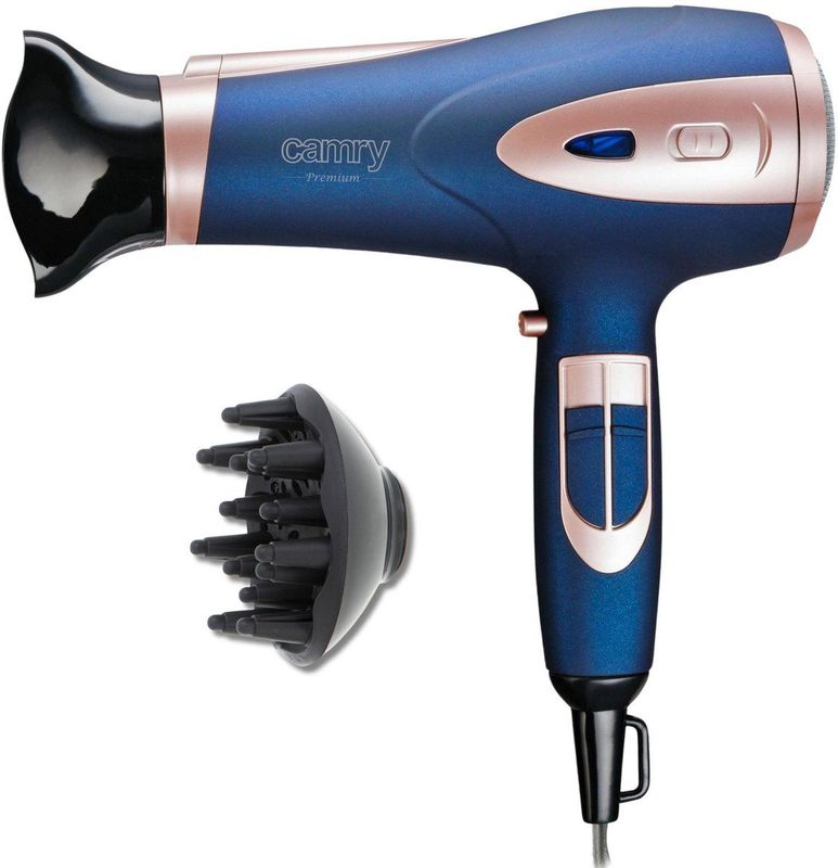 Camry CR 2269 Föhn – 2400W – Ionisatiefunctie – Diffuser & Concentrator – 3 Warmtestanden – 2 Blaassnelheden – Koude Lucht – Blauw