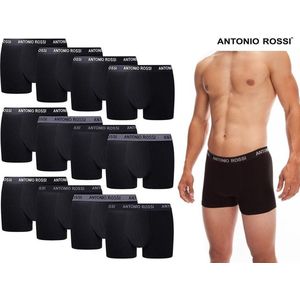 Antonio Rossi Boxershort Heren - Heren Ondergoed - 12 Stuks - Korte Pijp - Zwart - XL