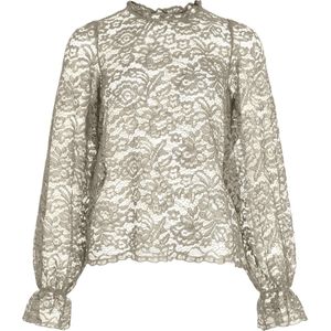 Vila T-shirt Vivera Lace Top 1 14114991 Birch Dames Maat - 36