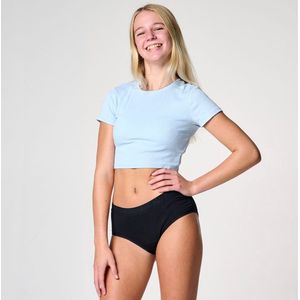Moodies menstruatie ondergoed (meiden) - Bamboe Hipster - moderate kruisje - zwart - maat S (164/170) - period underwear