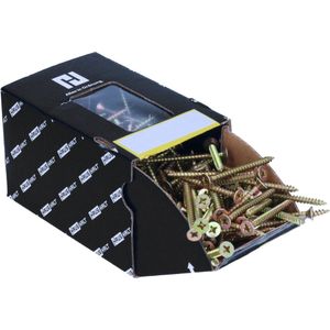 HausHalt universele houtbouwschroef houtschroef 6,0 x 30 mm PZ3 400 st. ( 2x 000051371225 ) geel verzinkt kruisgleuf Pozidriv verzonken kop volle draad