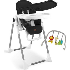 Kinderzetel - Eetstoel Baby 6 Maanden en Ouder - Kinder Eetstoel - Kinderstoel - Inklapbare Eetstoel - Zwart met Wit
