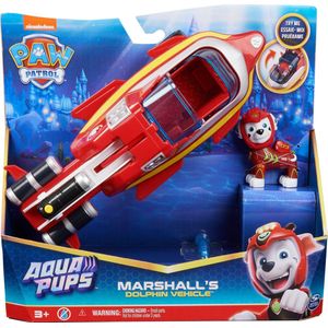 PAW Patrol Aqua Pups - Transformerend Dolfijnen-voertuig met Marshall-Speelfiguur