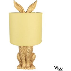 Vtw Living - Tafellamp - Konijn Lamp - Sfeerlamp - Goud - 45 cm