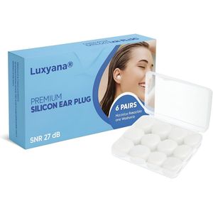 Luxyana® Siliconen Sleep Plugs - 12 Witte Oordopjes voor Beter Slapen - Wasbaar en Vele Malen Opnieuw te Gebruiken