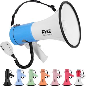 Pyle Megafoon Speaker – 50 Watt Draagbare PA Bullhorn met Sirene en Verstelbaar Volume – 50 Watt – Bereik tot 1100 m²