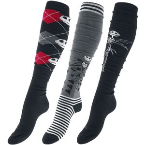 The Nightmare Before Christmas Jack Skellington Dames Kniekousen - meerkleurig - EU 39-42