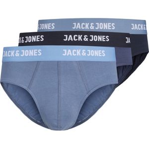 JACK & JONES Jactyron solid briefs (3-pack) - heren slips - blauw - Maat: S