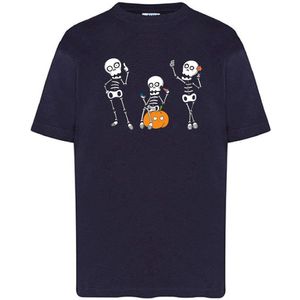 Kids - T-Shirts - Skeletons-Blauw-110