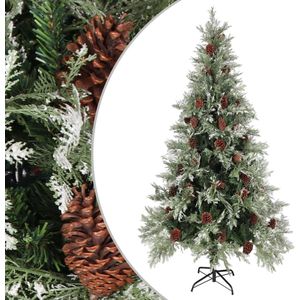 vidaXL-Kerstboom-met-dennenappels-225-cm-PVC-en-PE-groen-en-wit