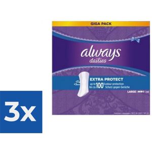 Always Dailies Large Extra Protect - 68 stuks - Inlegkruisjes - Voordeelverpakking 3 stuks