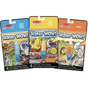 Melissa & Doug Water WOW! Bundel met 3 Herbruikbare Kleurboeken - Safari - Voertuigen - Avonturen