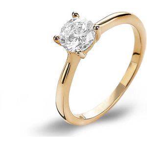 Twice As Nice Ring in 18kt verguld zilver, solitaire 6 mm 54