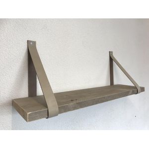 leren plankdragers ecru. Plankendragers Echt ecru leer – Perfect voor steigerhouten planken – Set van 2 Echt lederen plankendragers