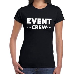 Event crew tekst t-shirt zwart dames - evenementen personeel / staff shirt XL