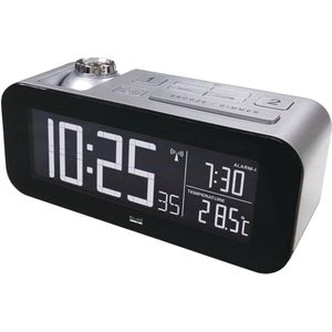 Digitale Wekker met LCD Scherm - 220-240V, Zwart/Zilver