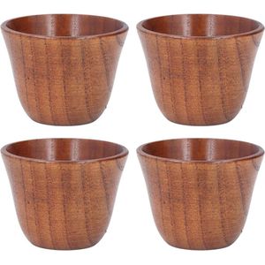 4 stuks houten bekers 75 ml retro houten theekopjes set thermo-isolatiebekers voor koffie bier thee melksap - nl.consumentenshop .