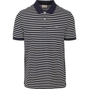 Gant Poloshirt Pique Navy Streep - Heren