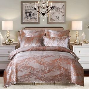 Jacquard Weave 3-Delig Dekbedovertrek Bed Euro Beddengoed Set Voor Dubbele Thuis Textiel Luxe Kussenslopen Slaapkamer Dekbed 200X230 Bronze