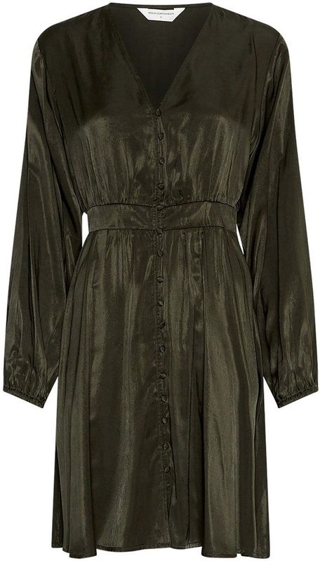 Moss Copenhagen - Ofelia Nicholina - Overhemdjurk - Groentint - Lange Mouwen