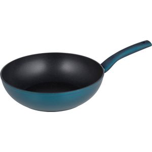 Michelino 46135 - wokpan 24 cm - petrol blauw