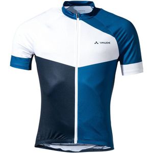 Vaude Posta FZ Tricot fietsshirt korte mouwen blauw met wit heren