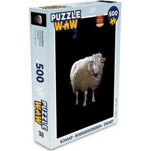 Puzzel Schaap - Boerderijdieren - Zwart - Legpuzzel - Puzzel 500 stukjes