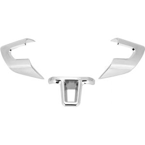 Stuurwiel Sticker 3 stuks Zilver - Abs Auto Chrome Stuurwiel Cover Decoratie - Golf 6/Mk6 Fit .