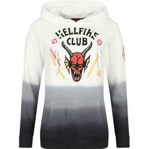 Stranger Things Hellfire Club Dames Trui met capuchon - zwart/wit - S