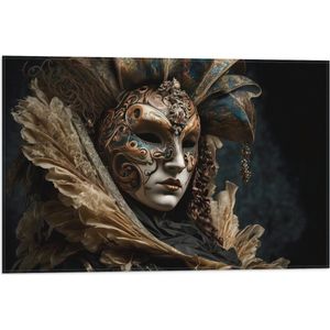 Vlag - Masker - Carnaval - Kleuren - Gezicht - 60x40 cm Foto op Polyester Vlag