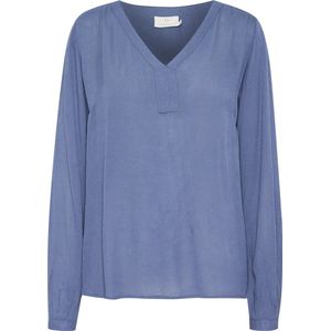 Blouse - Effen - Blouseshirt - V-hals - Lange Mouw - Normale Pasvorm