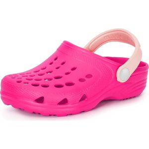 Ladeheid Clogs Kinderen - Tuinschoenen - Lichte - Kinderschoenen - Meisjes - Jongens - Fuchsia/Poederroze - 22/23 - LA-CA-FTKIDS