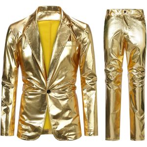 Allthemen Heren Effen Standaard Colbertpak - Mandarijnkraag - S